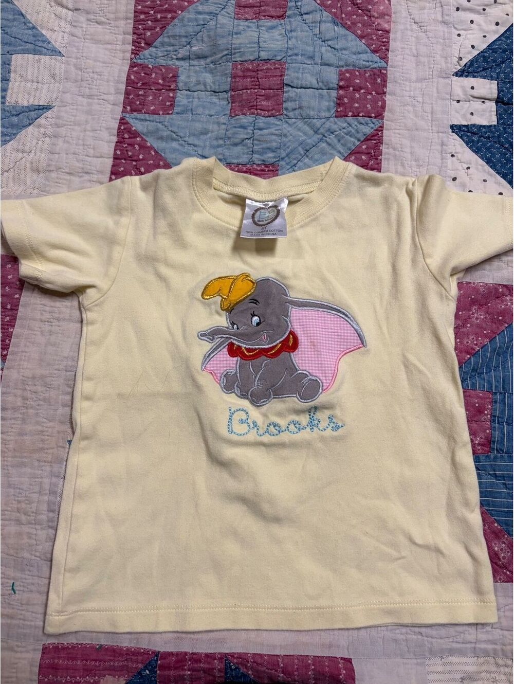 Custom" Brooks" Dumbo Embroidered Toddler T-Shirt Size 5T